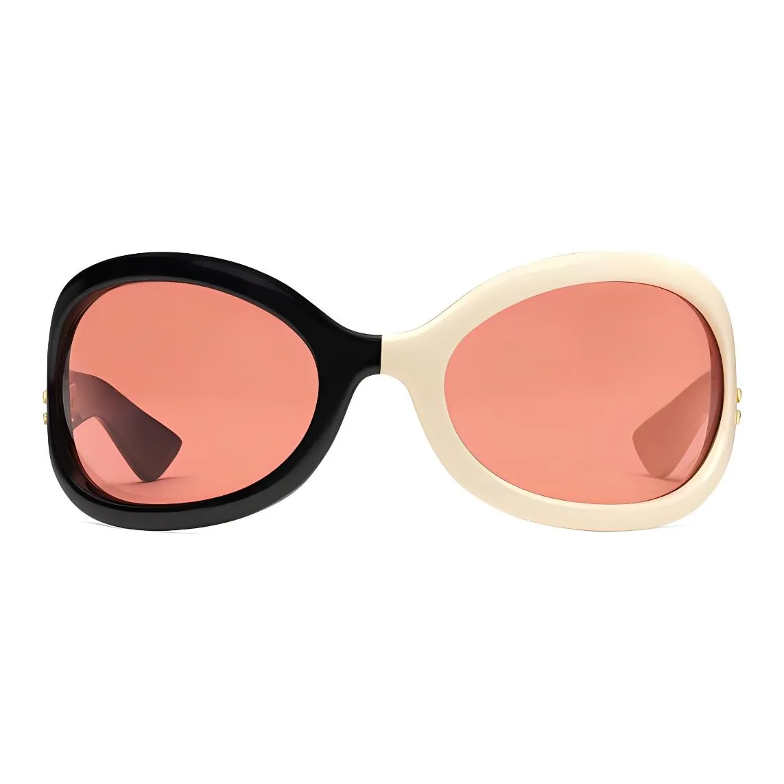 GUCCI Металлический ацетат Нерегулярная форма Солнцезащитные очки Унисекс Черный Белый