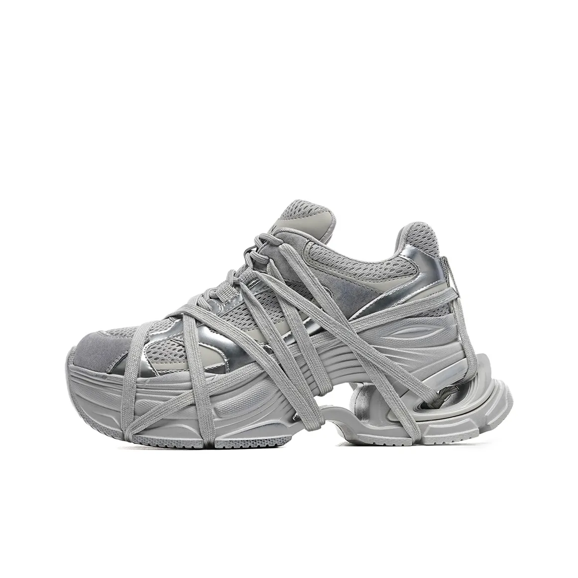 EBLAN Низкий топ кеды женские серебристые