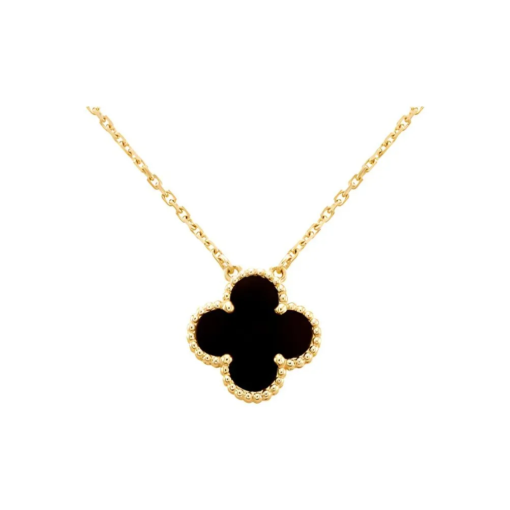 Van Cleef & Arpels 2010s Pre owned 18K Yellow Gold Vintage Alhambra Necklace