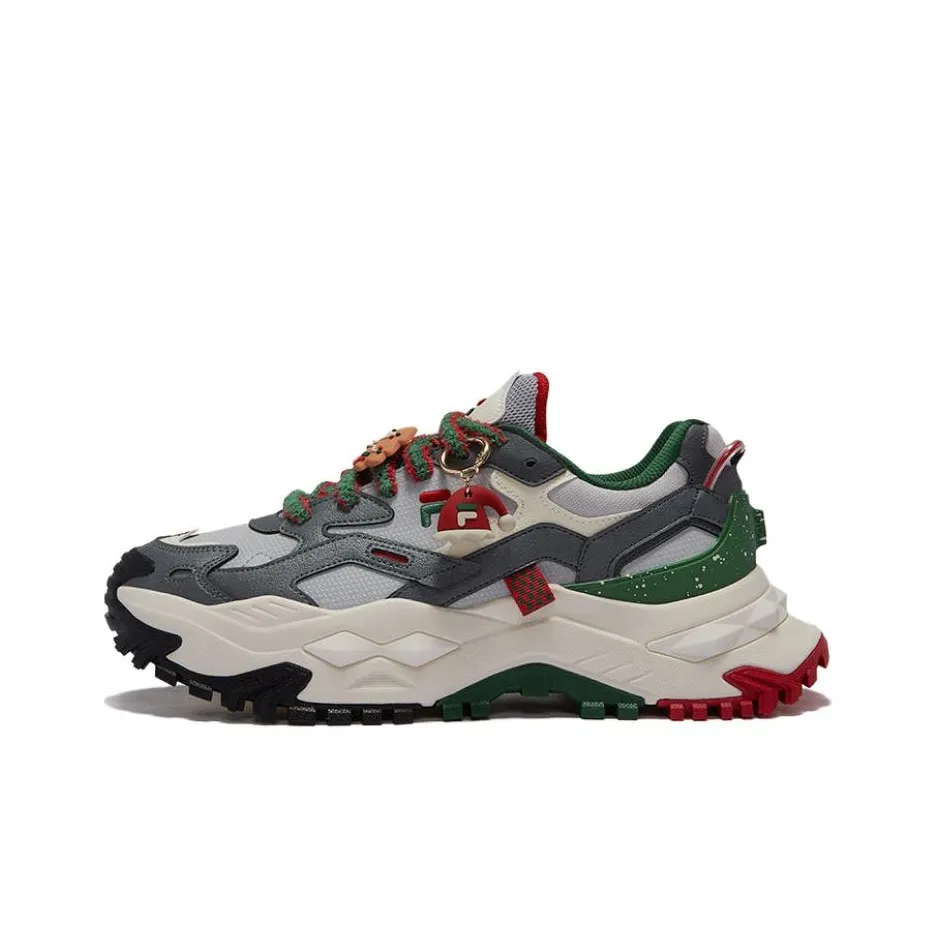 FILA FUSION BIANCO Cushioning, Abrasion Resistant, Height Increasing Low Top Casual Running Shoes Men's Gray Green