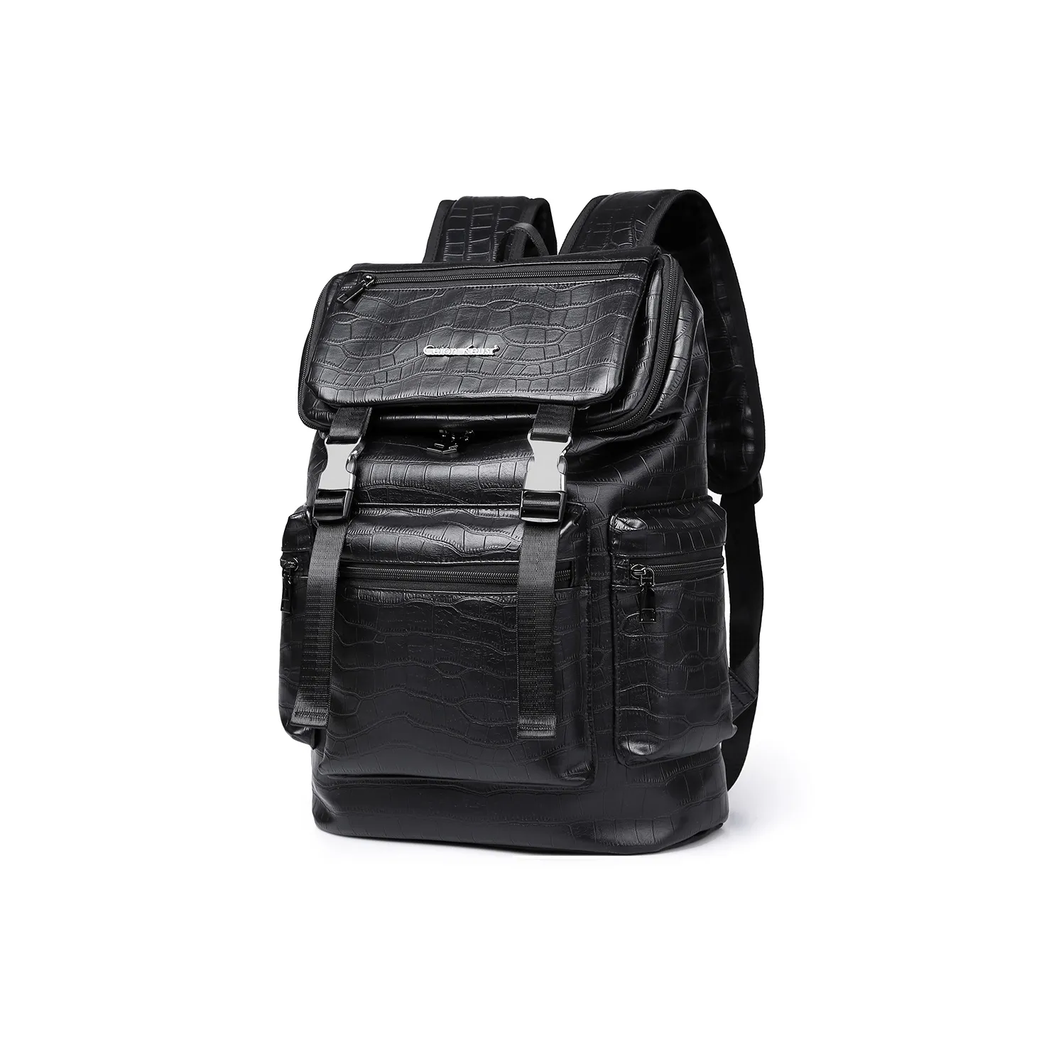 Ceion Keust PU Fabric Backpack Regular Unisex Crocodile Pattern/Diamond Pattern