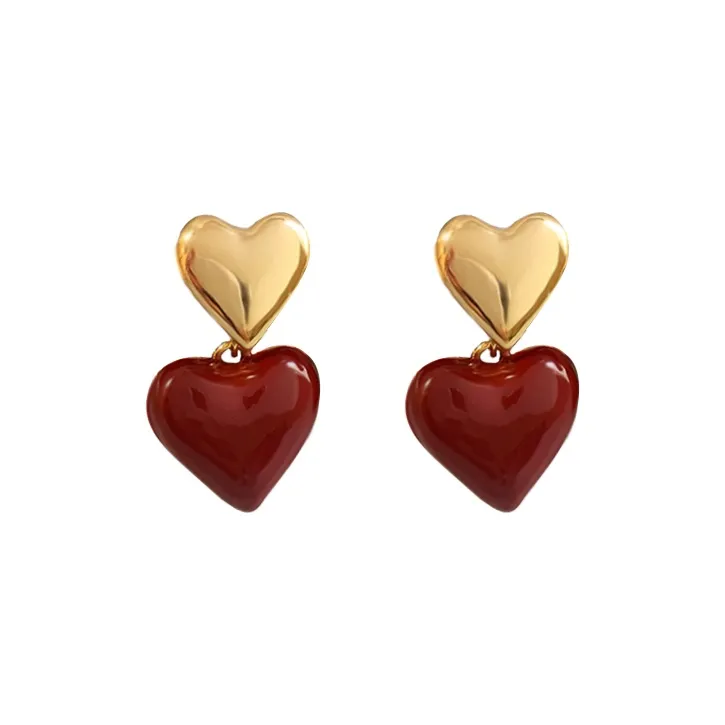 NATURALLYJOJO Серьги-гвоздики из стерлингового серебра 925 пробы женские красные