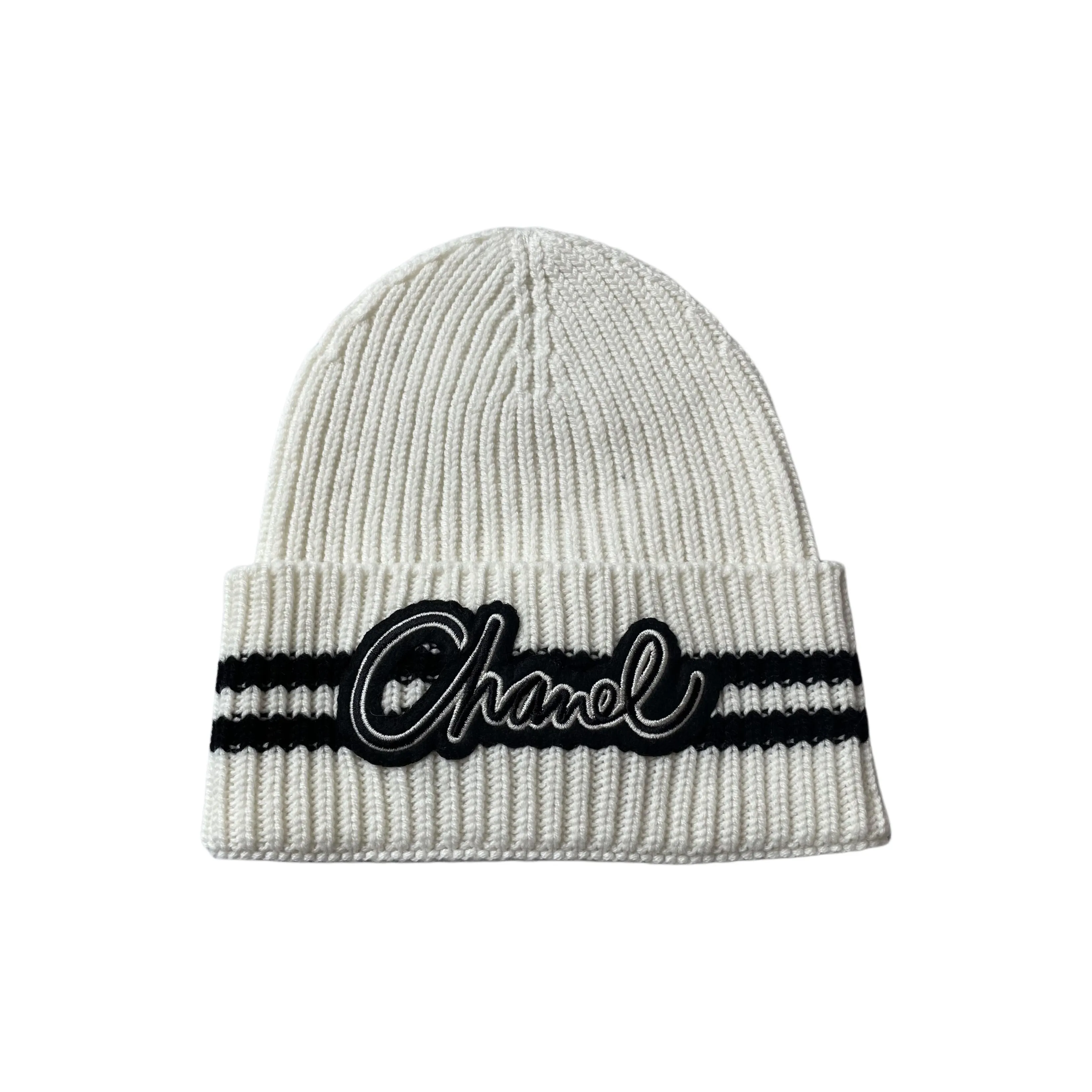 CHANEL Cashmere Beanies Unisex White