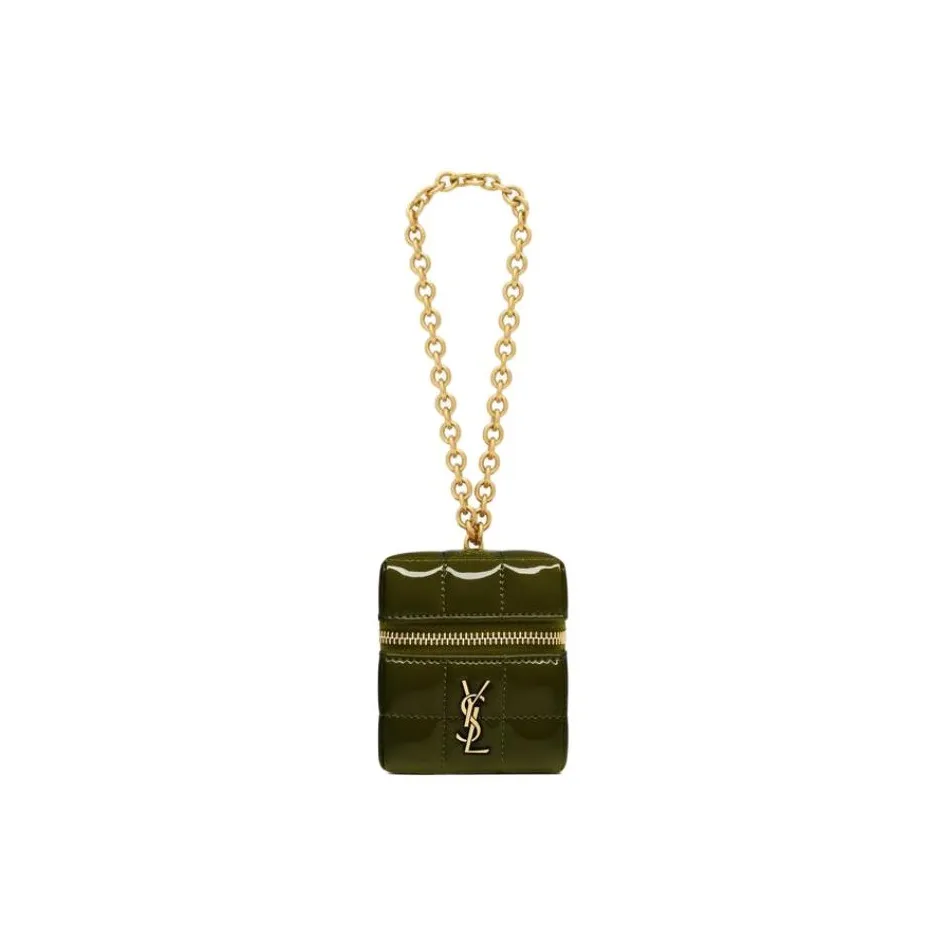 SAINT LAURENT CASSANDRE Lambskin Coin Purse Mini Women's Dark Vineyard Green