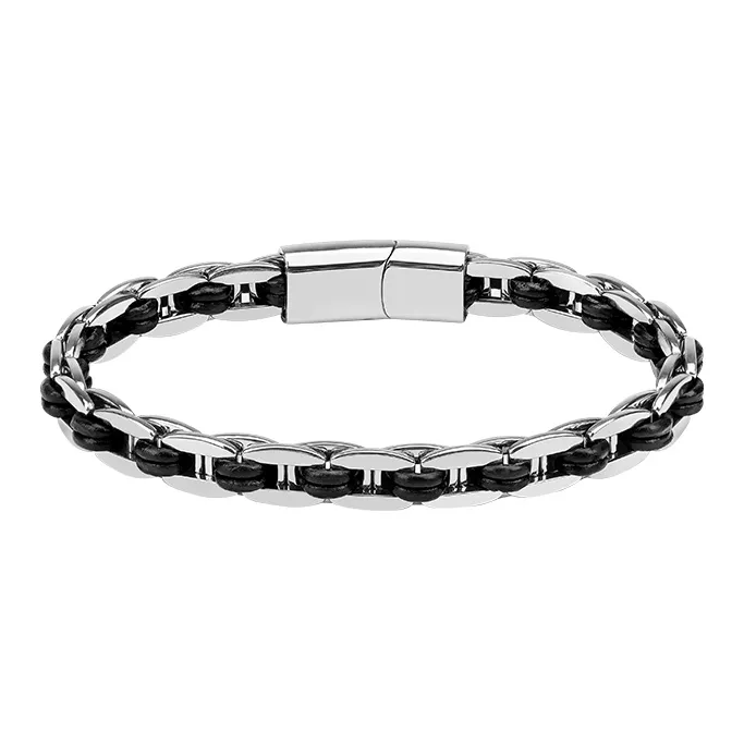 MUSTKOO Браслет из титановой стали с кубинской цепью унисекс