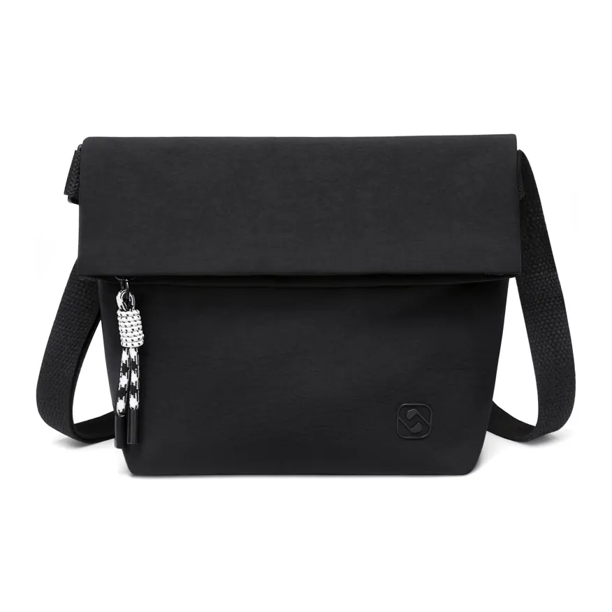GOLF Water Repellent Fabric Shoulder Bag, Crossbody Bag Women's Classic Black/Khaki