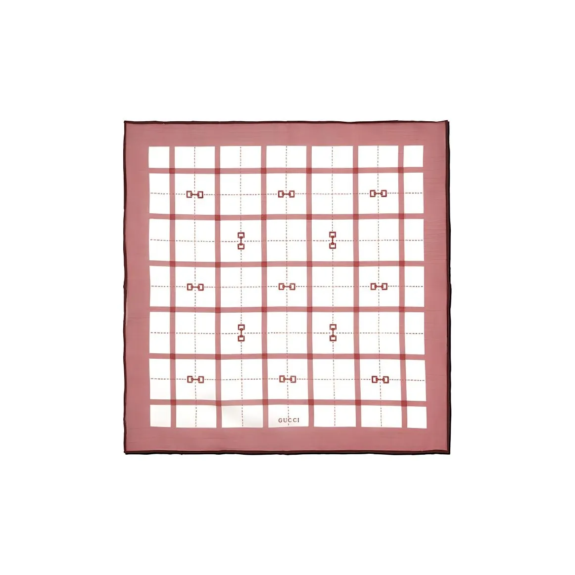 GUCCI Застежка Horsebit Шарфы из хлопка и шелка Красные/Белые Мужские