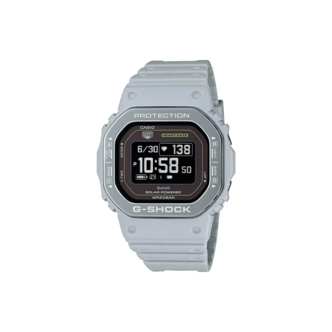 CASIO 5600 Collection Солнечный Кварцевый механизм Смольный ремешок Часы Мужские Черный циферблат