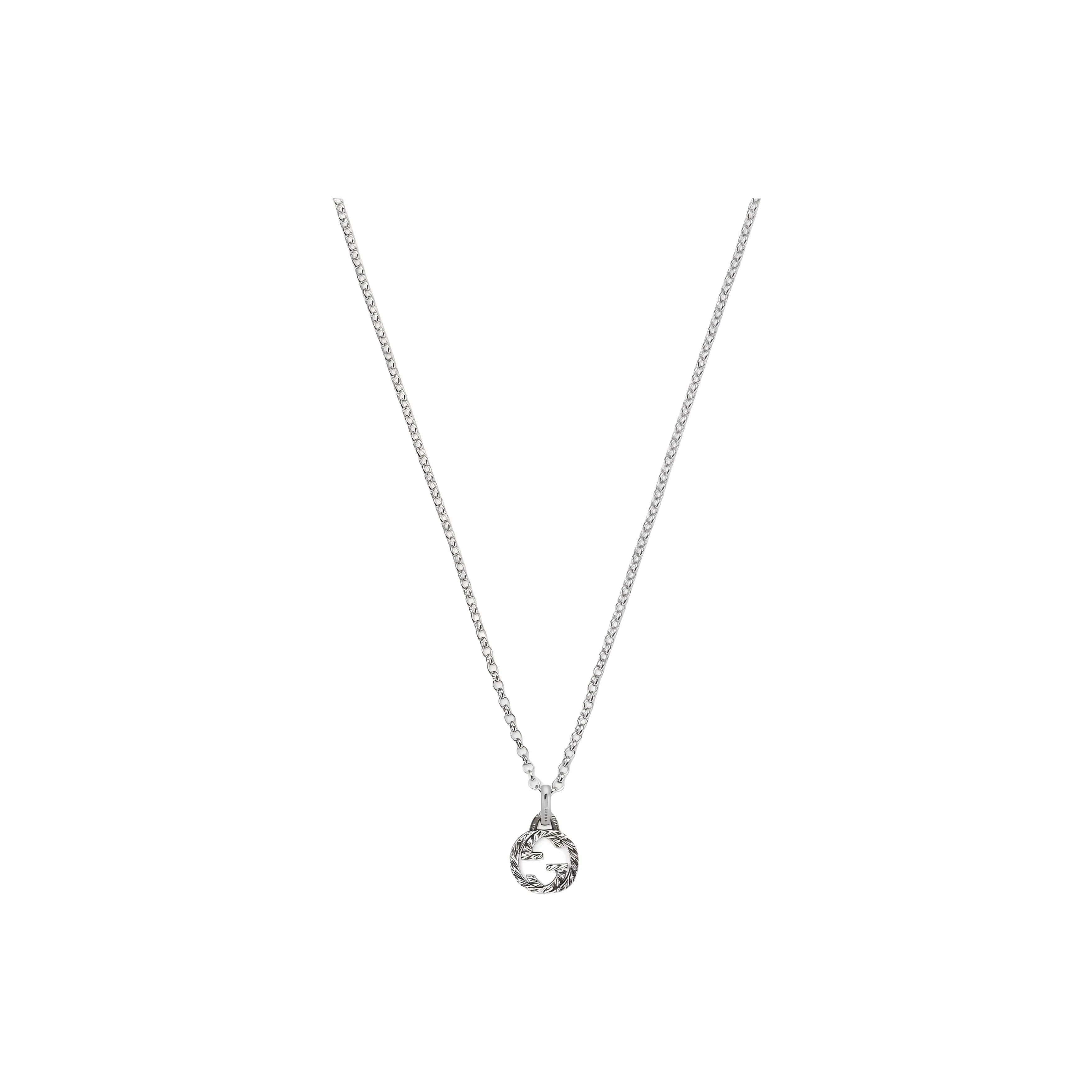 GUCCI Interlocking G 925 Silver Necklace