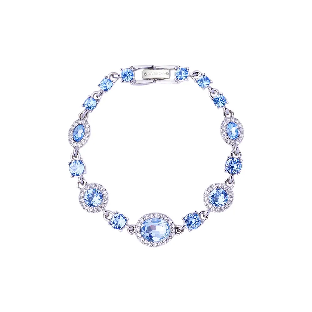 GIVENCHY Blue Crystal Bracelets Unisex Silver