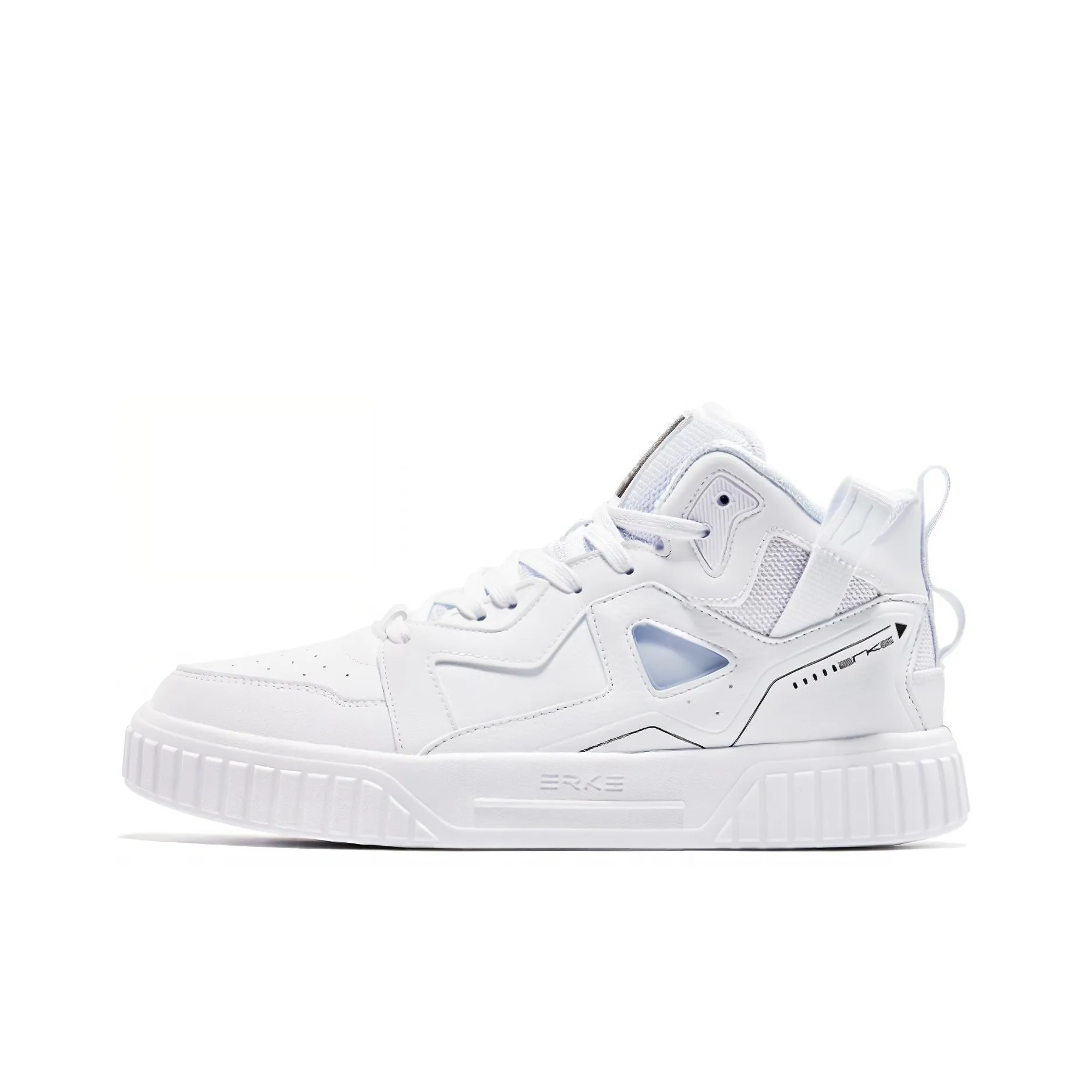 Erke Slip-Resistant Shock Absorbers с антискользящими свойствами и устойчивыми к истиранию высокими кроссовками для скейтбординга мужские истинно белые