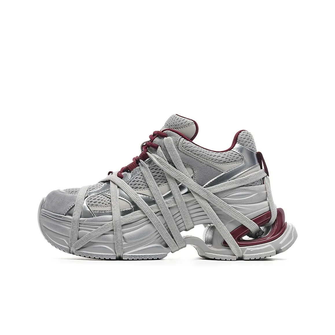 EBLAN Низкий топ массивные кроссовки женские бордовый