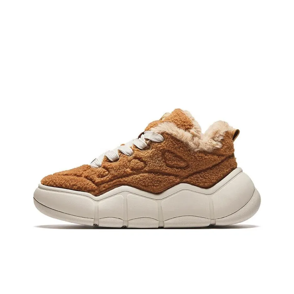 Anta Special Fragrance Bag Slip-Resistant Cushioning Abrasion-Resistant Low-Top Skateboard Shoes Women's Climbing Brown