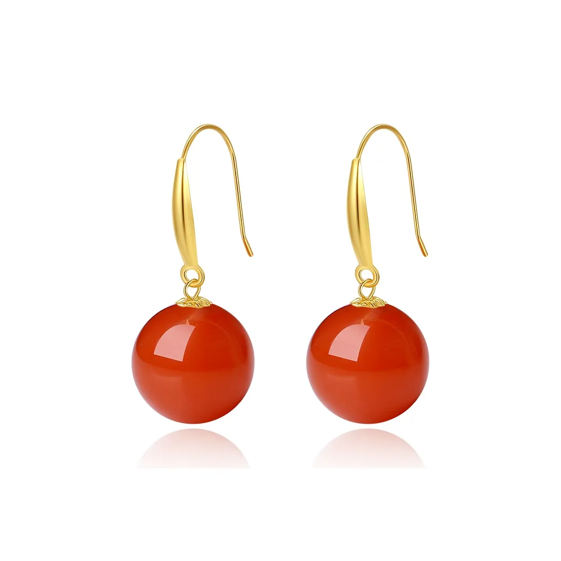 QIAOWUQIAONV South Red Agate Earrings Women's
