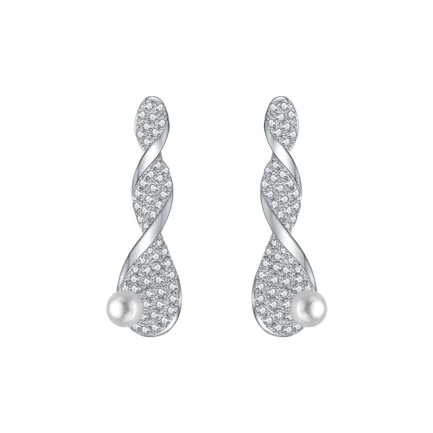 BABYBEI 925 Sterling Silver Shell Pearl Clip On Earrings Women's