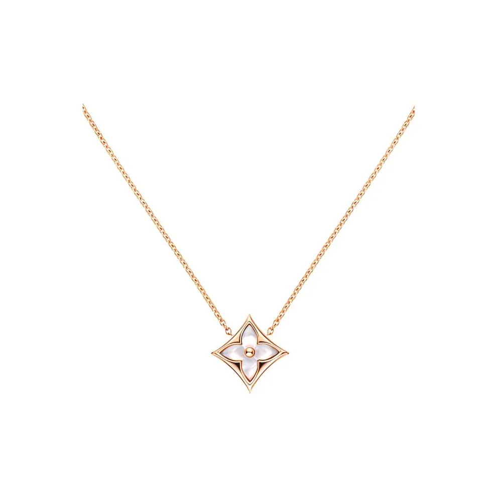 LOUIS VUITTON Color Blossom Star Pendant Pink Gold And White Mother of pearl