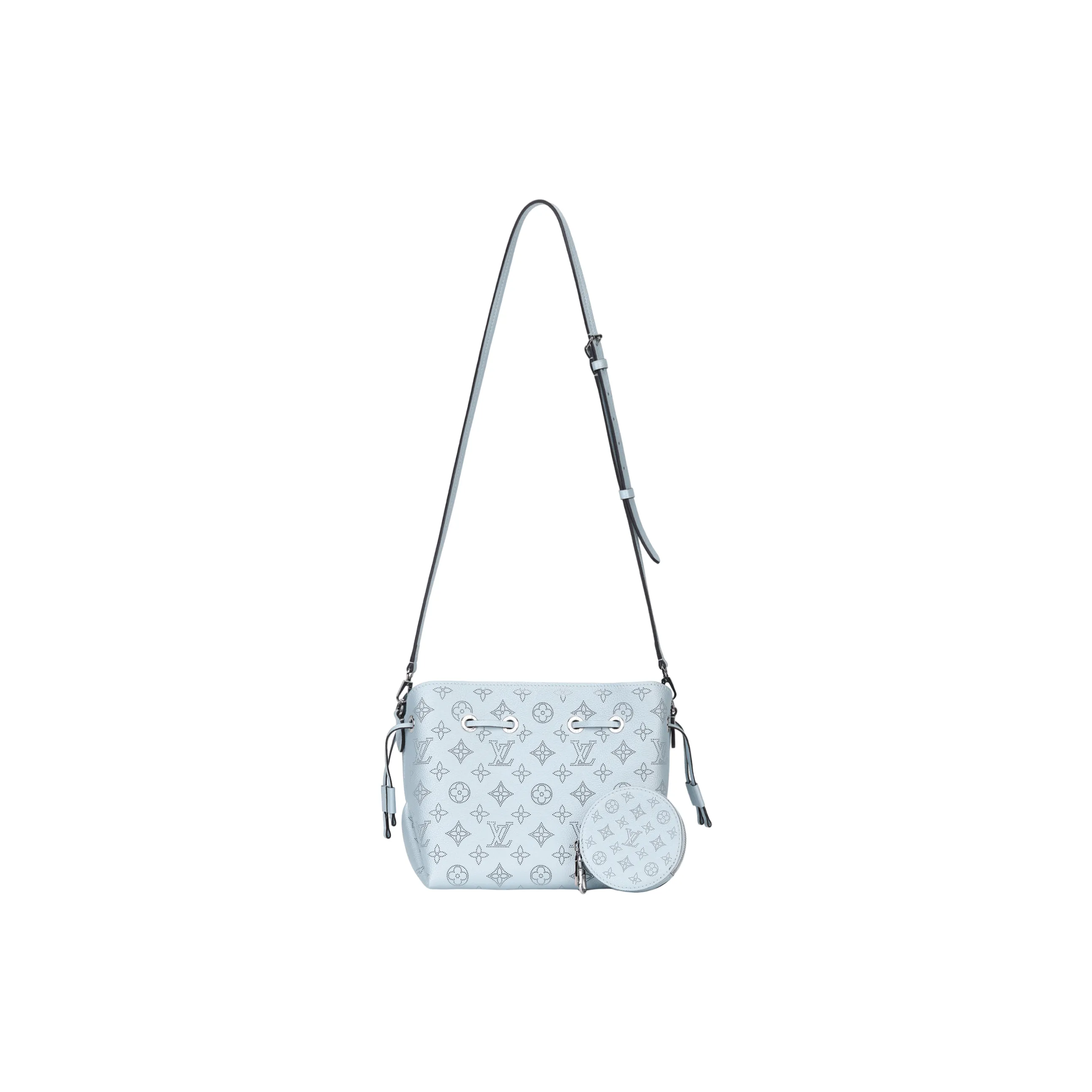 LOUIS VUITTON Bella Cow Leather Bucket Bag Handbag Shoulder Bag Crossbody Bag Regular Women's Blue