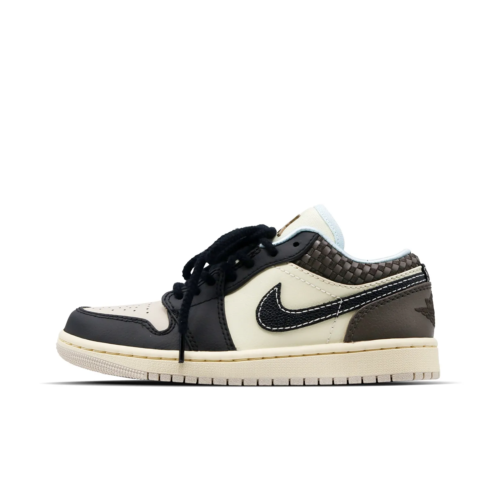 Jordan Air Jordan 1 Low Heat Mocha Low Top Vintage Basketball Shoes Unisex Black Brown