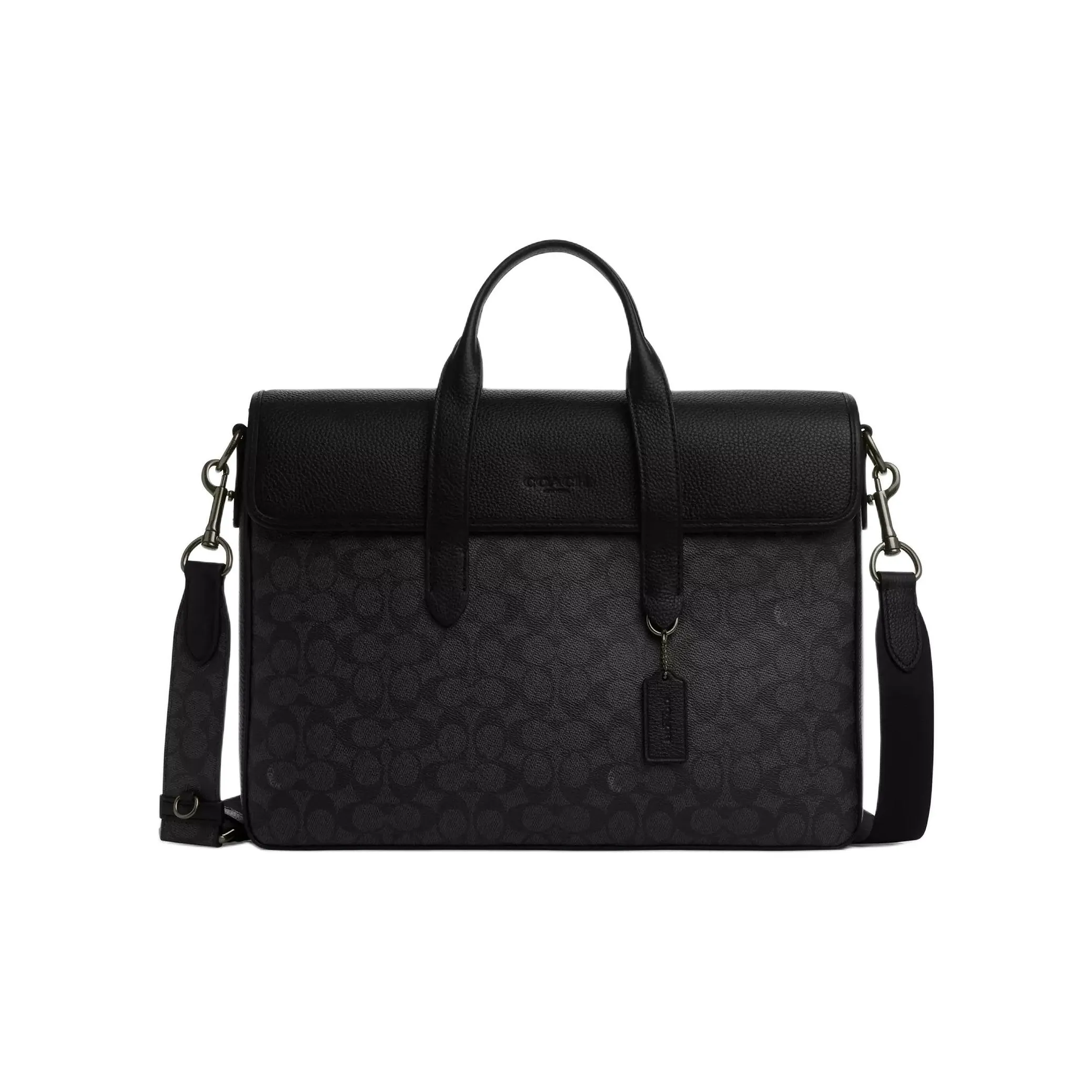 COACH Sullivan Coated Canvas Shoulder Bag Crossbody Bag Handbag Large Size Men's Black Gray Color