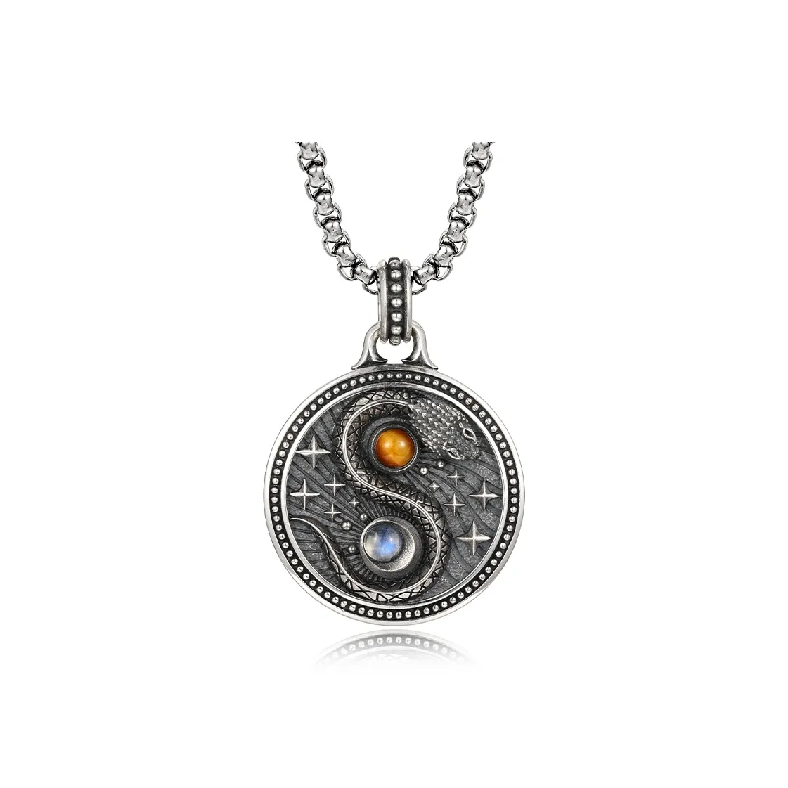 IDEAGEMER 925 Sterling Silver Necklaces Men's