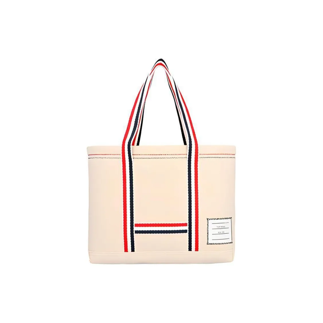 THOM BROWNE· Canvas Bag Tote Bag Shopping Bag Shoulder Bag Handbag Unisex Beige