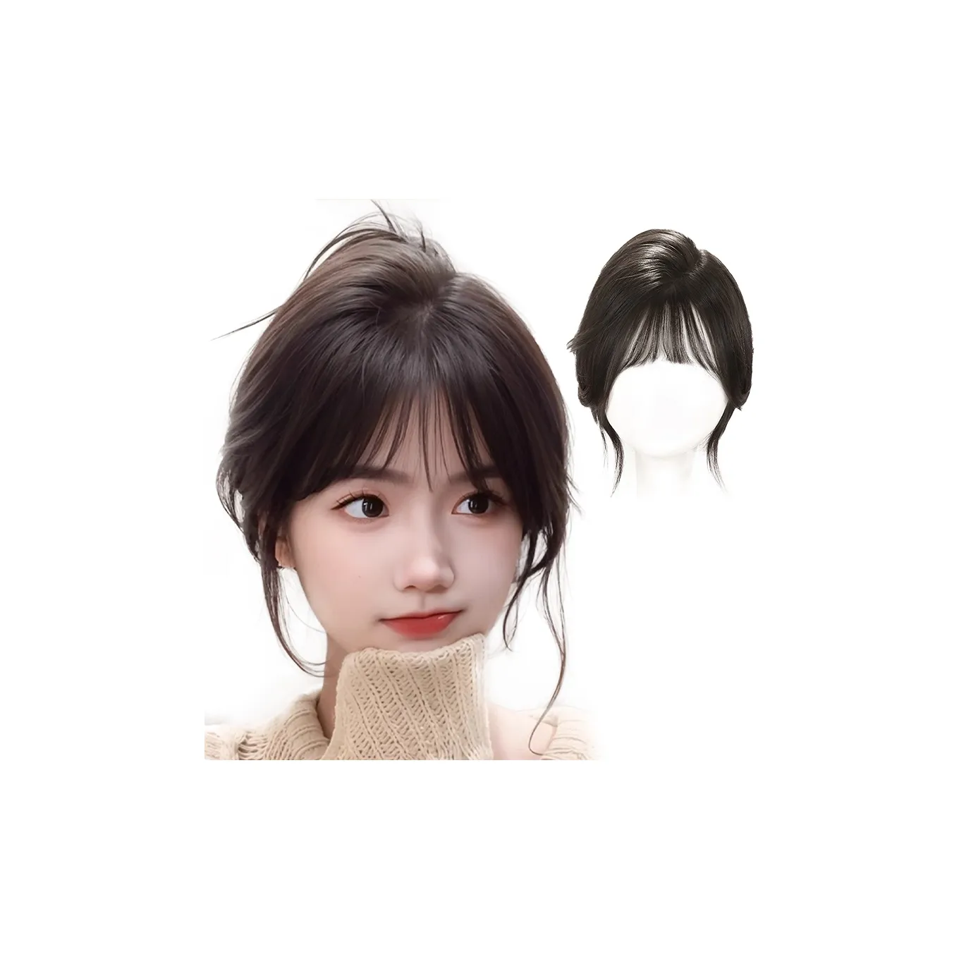 TIANKONGSHU Французский Liu Hai Расширение для волос Ленты