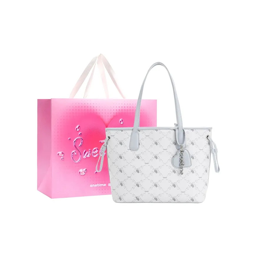 ONE TIME Synthetic Leather Tote Bag, Shoulder Bag Tubas Women's Rain Snow Gray