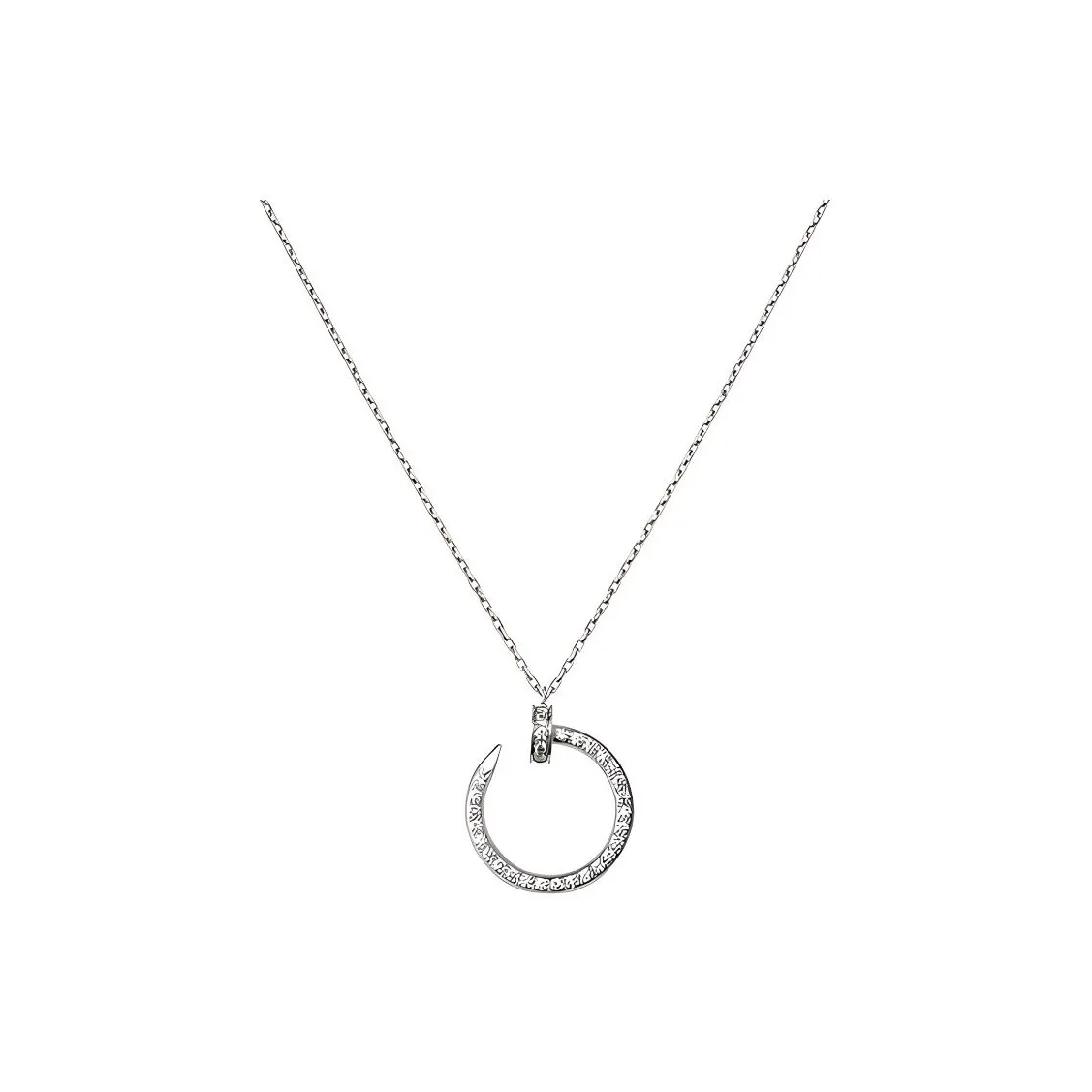 Cartier 10's 18kt White Gold Juste Un Clou Diamond Necklace
