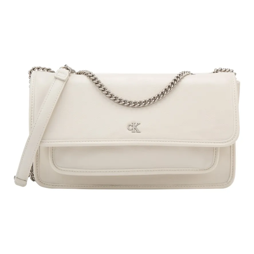 CALVIN KLEIN Сумка через плечо из синтетического материала женская молочно-белого цвета