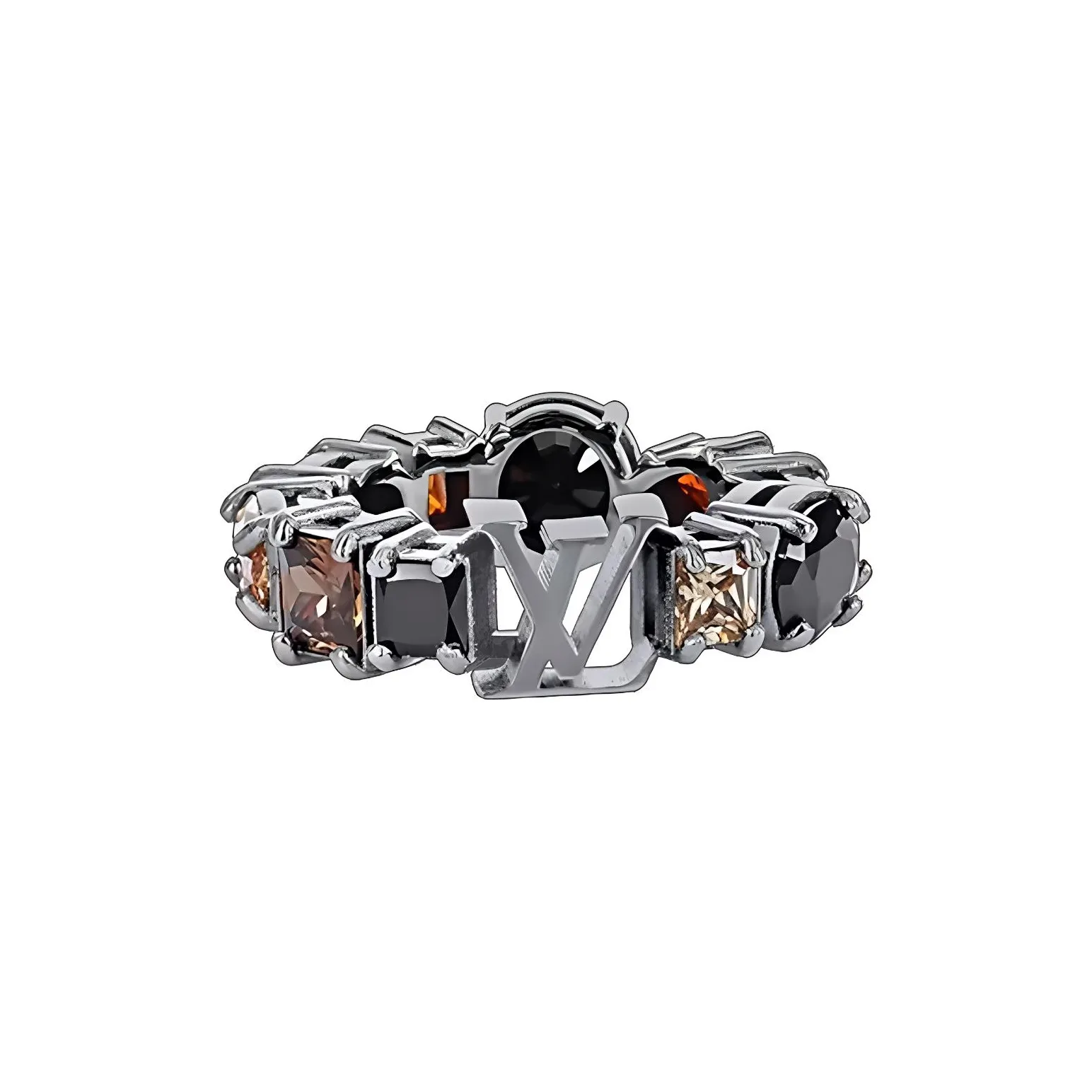 LOUIS VUITTON Silver Rings Men's Black