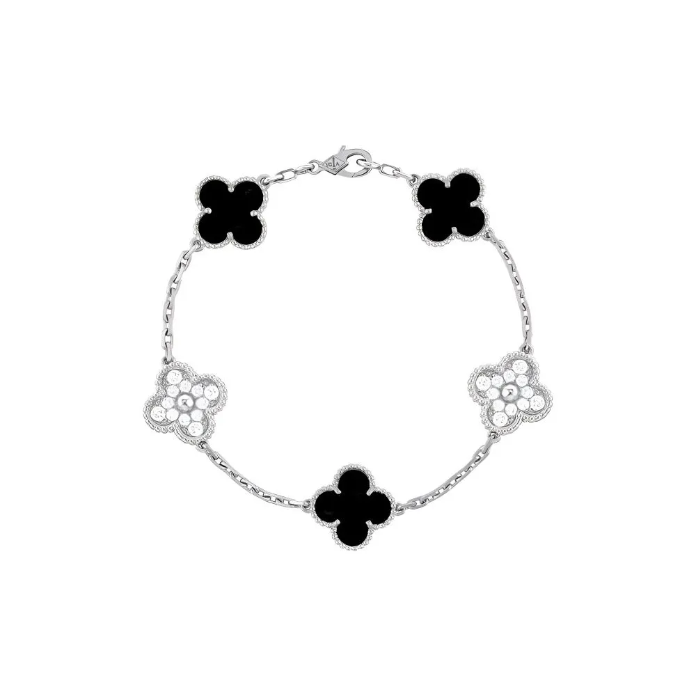 Van Cleef 
Arpels 18K White Gold Bracelets Women
s Black