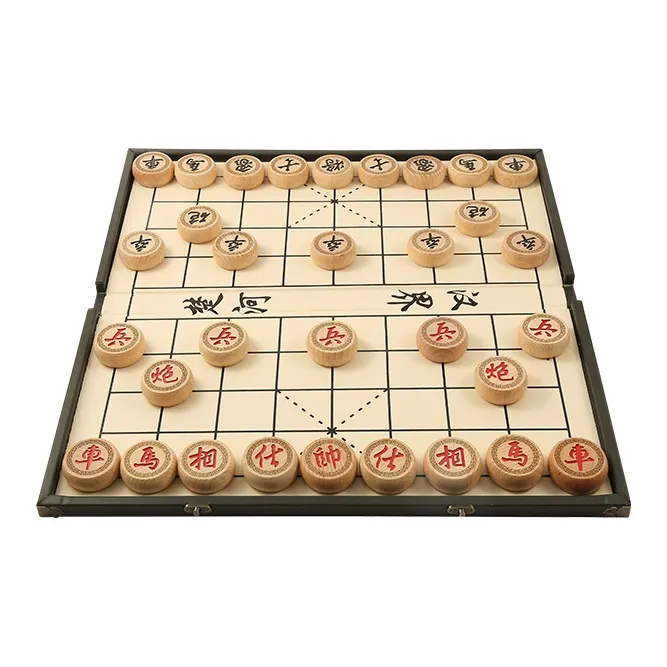 Miao Ji Chinese Chess Set With Wooden Board And Leather Case Beech Wood Extra Large Size 60 Board Games