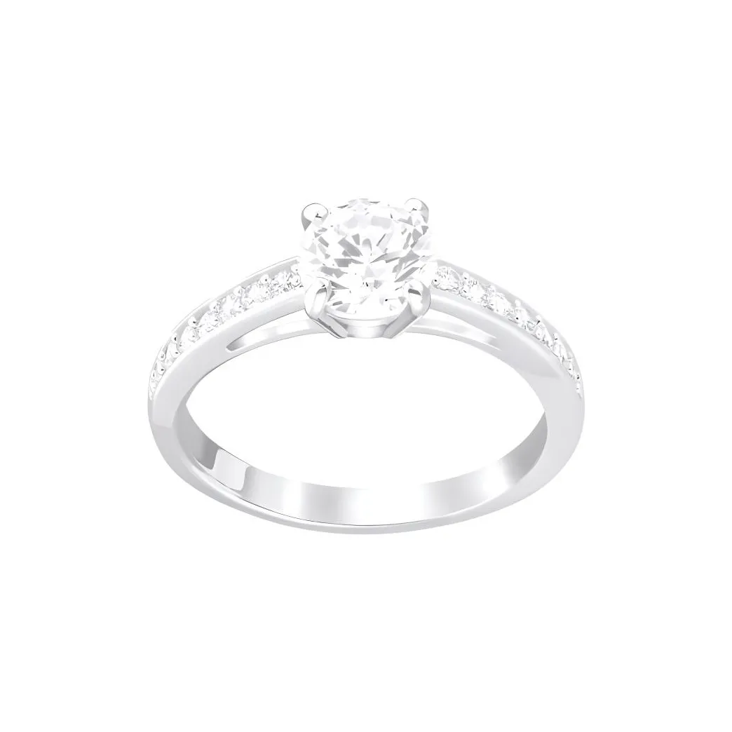 Swarovski Rhodium Plated Rings Women's White Silver