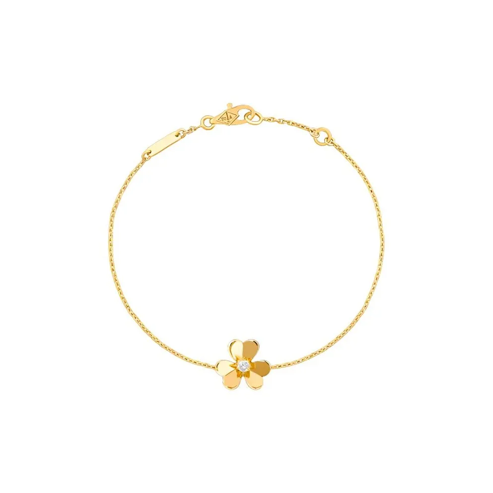 Van Cleef & Arpels Vintage 2010s 18K Yellow Gold Frivole Diamond Bracelet