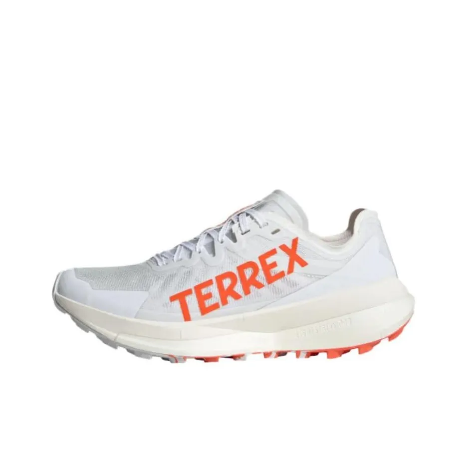 adidas Terrex Agravic Speed Slip Resistant Abrasion Resistant Низкие Кроссовки для Трейла Беговые Женские Белые Апельсин