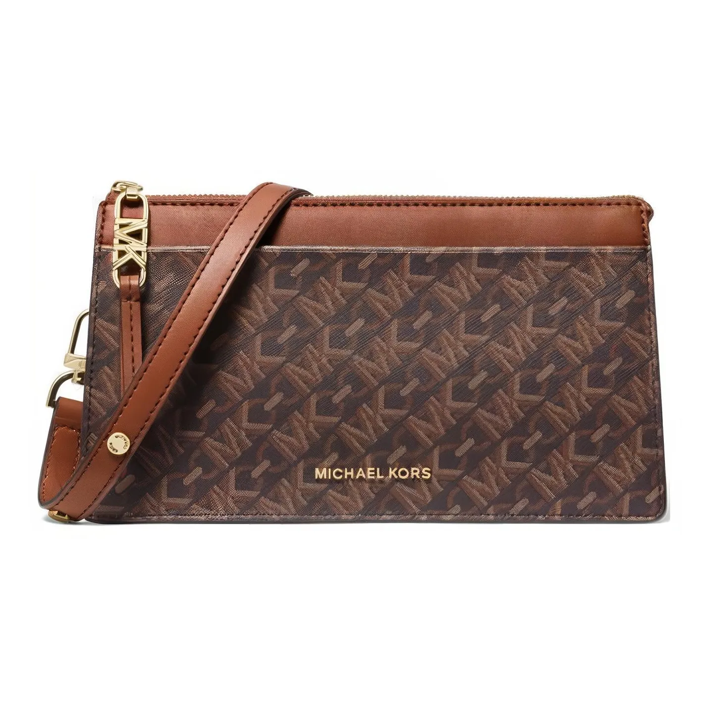 MICHAEL KORS Canvas Blended With Polyester Crossbody Bag Shoulder Bag Small Size Women's Dark Brown