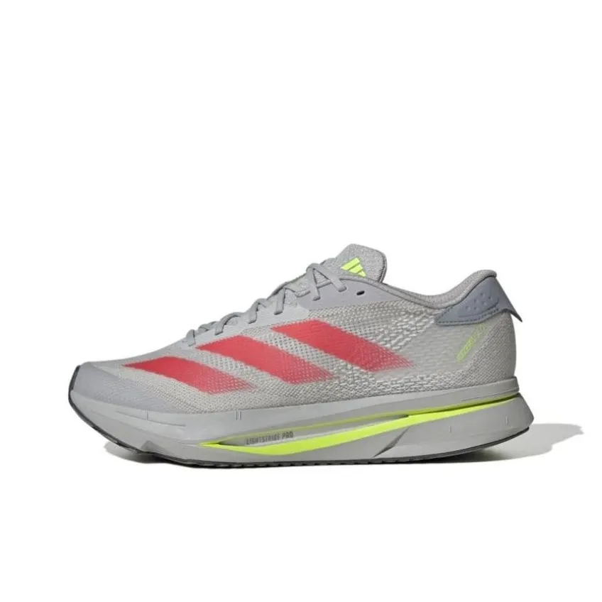 Adidas Adizero SL2 Anti Slip And Wear Resistant Breathable Low Top Running Shoes Unisex Gray Red Yellow