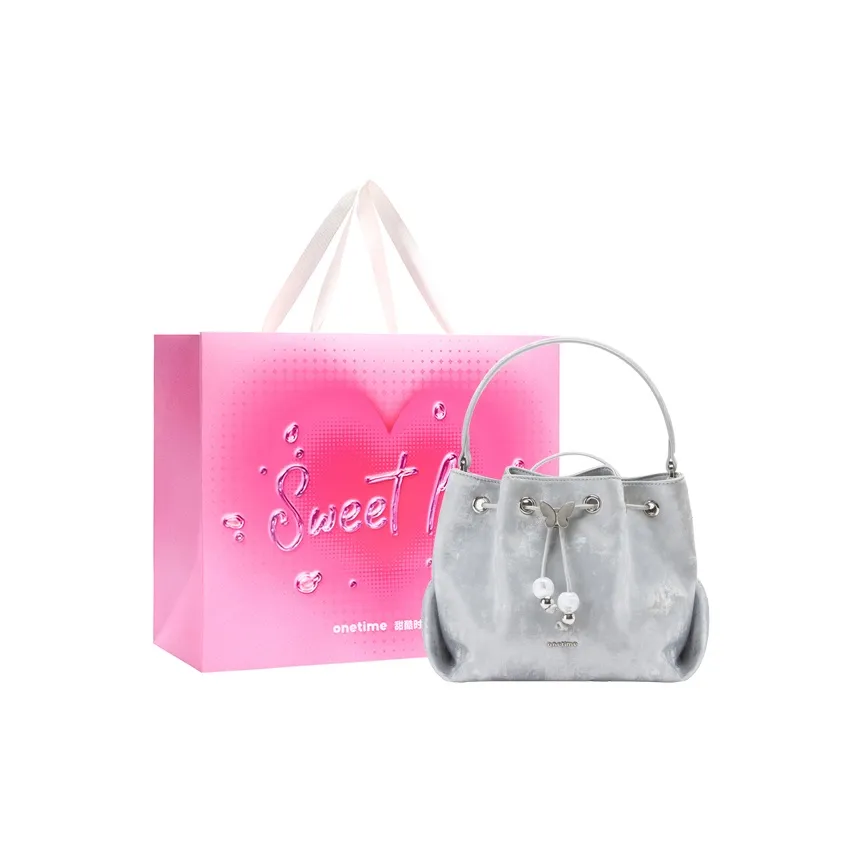 ONE TIME Synthetic Leather Butterfly Beads Cloud Handbag Regular Women's Metallic Silver