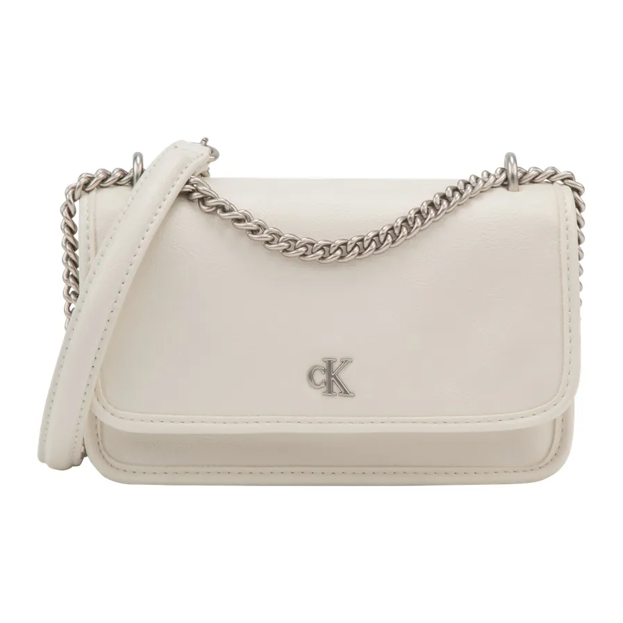 CALVIN KLEIN Синтетический материал Сумка через плечо Средняя Женская Молочно-белая
