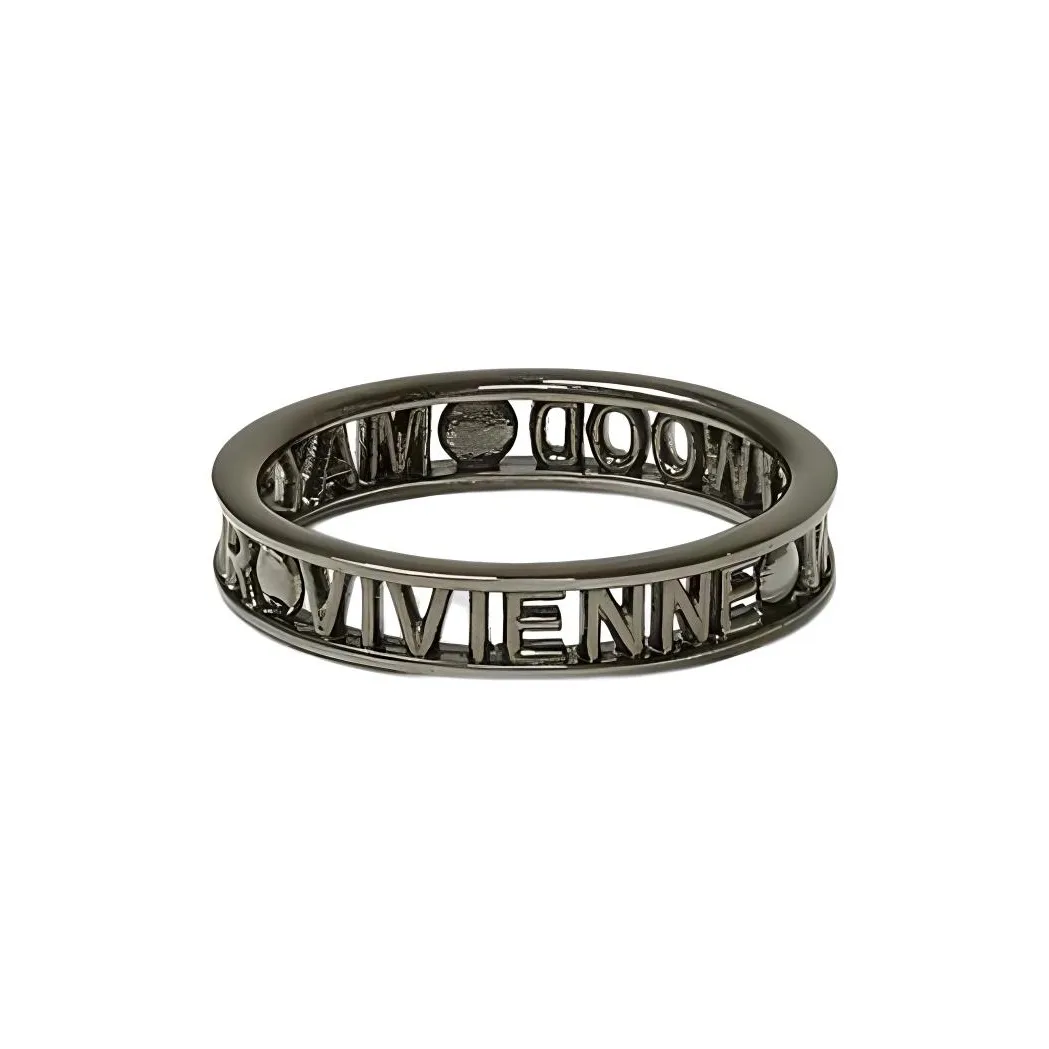 Vivienne Westwood 925 Sterling Silver Rings Unisex Gunmetal Gray