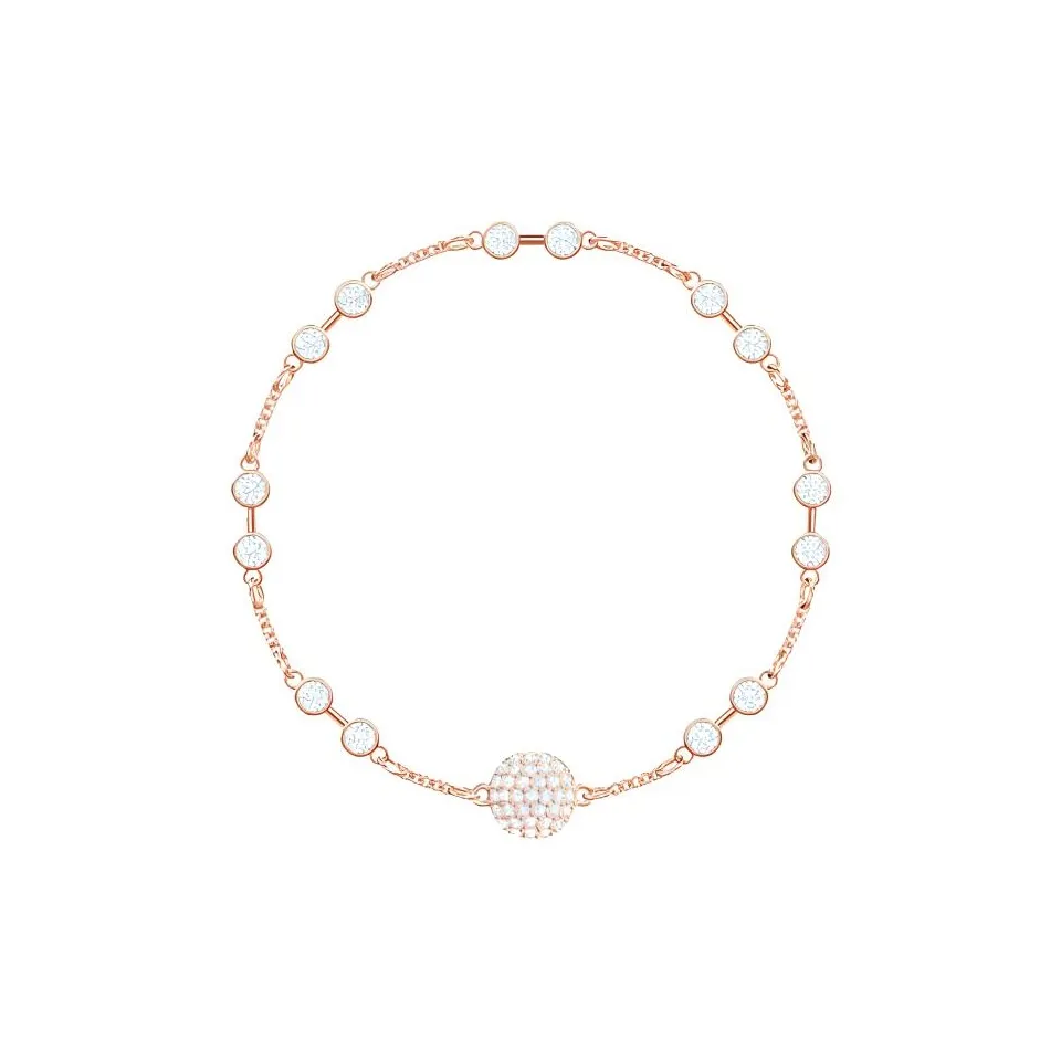 Swarovski Faux Crystal Bracelets Women's White & Rose Gold Plated