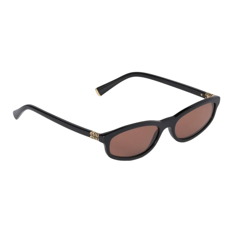 MIU MIU Ацетат Нерегулярная форма Солнцезащитные очки Унисекс Черный