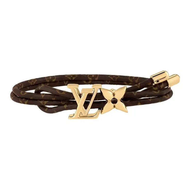 LOUIS VUITTON Gold Plated Bracelets Women's Brown