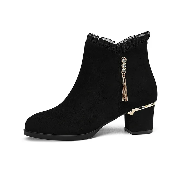 Shield Fox Ankle Boots 4cm Women's Black