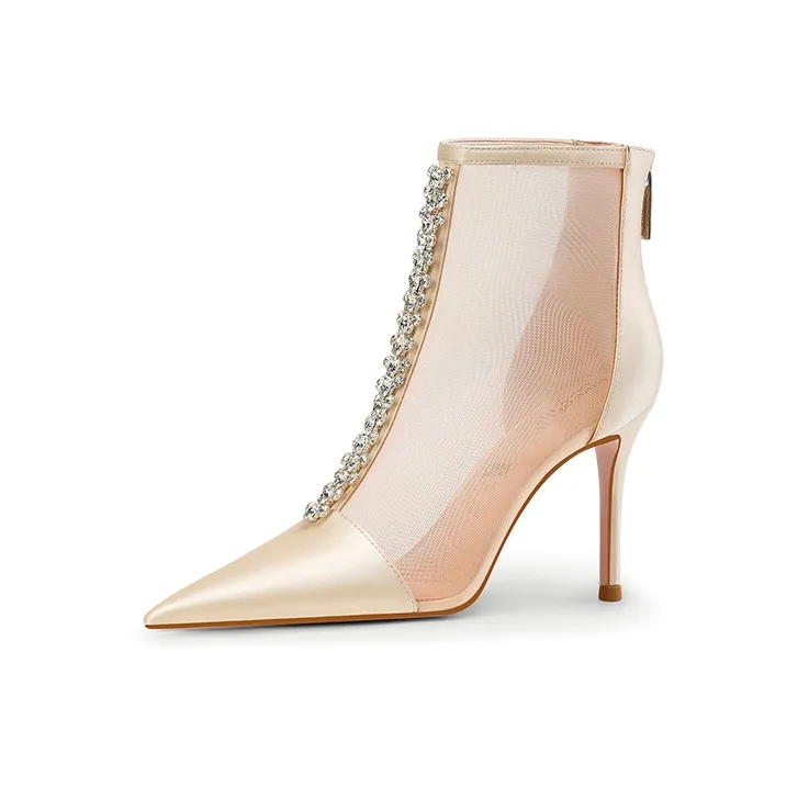 PJJUU Ботильоны 8,5 см Женские Шампанское