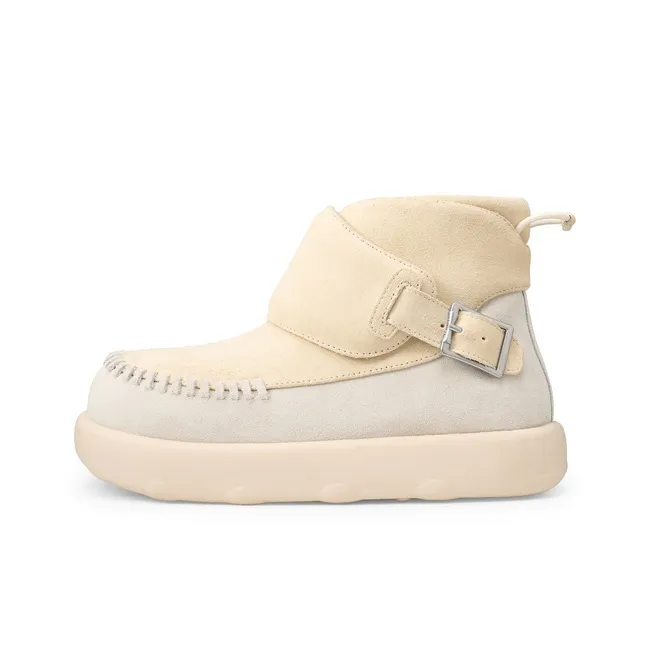 Lost In Echo Открыто Ended Улыбающийся Термический Слип-он Платформа Шерсть Флис Подкладка Коровья кожа Сноубутсы