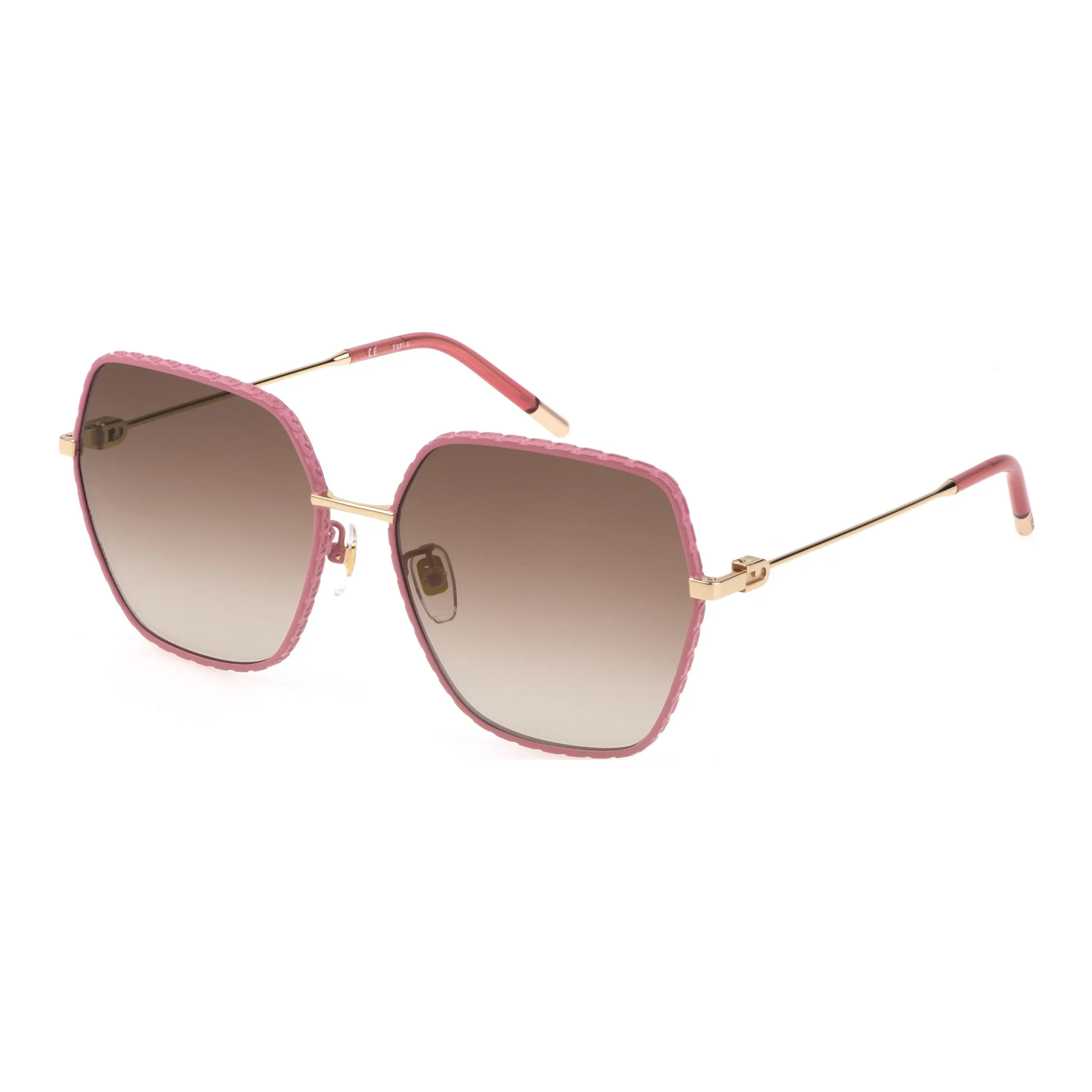 Furla Metal Square Sunglasses Women's Pink