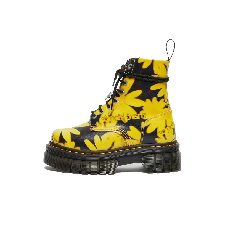 Dr.Martens Audrick X Heaven By Marc Jacobs Daisy Platform Boots 'Black Yellow' Women's
