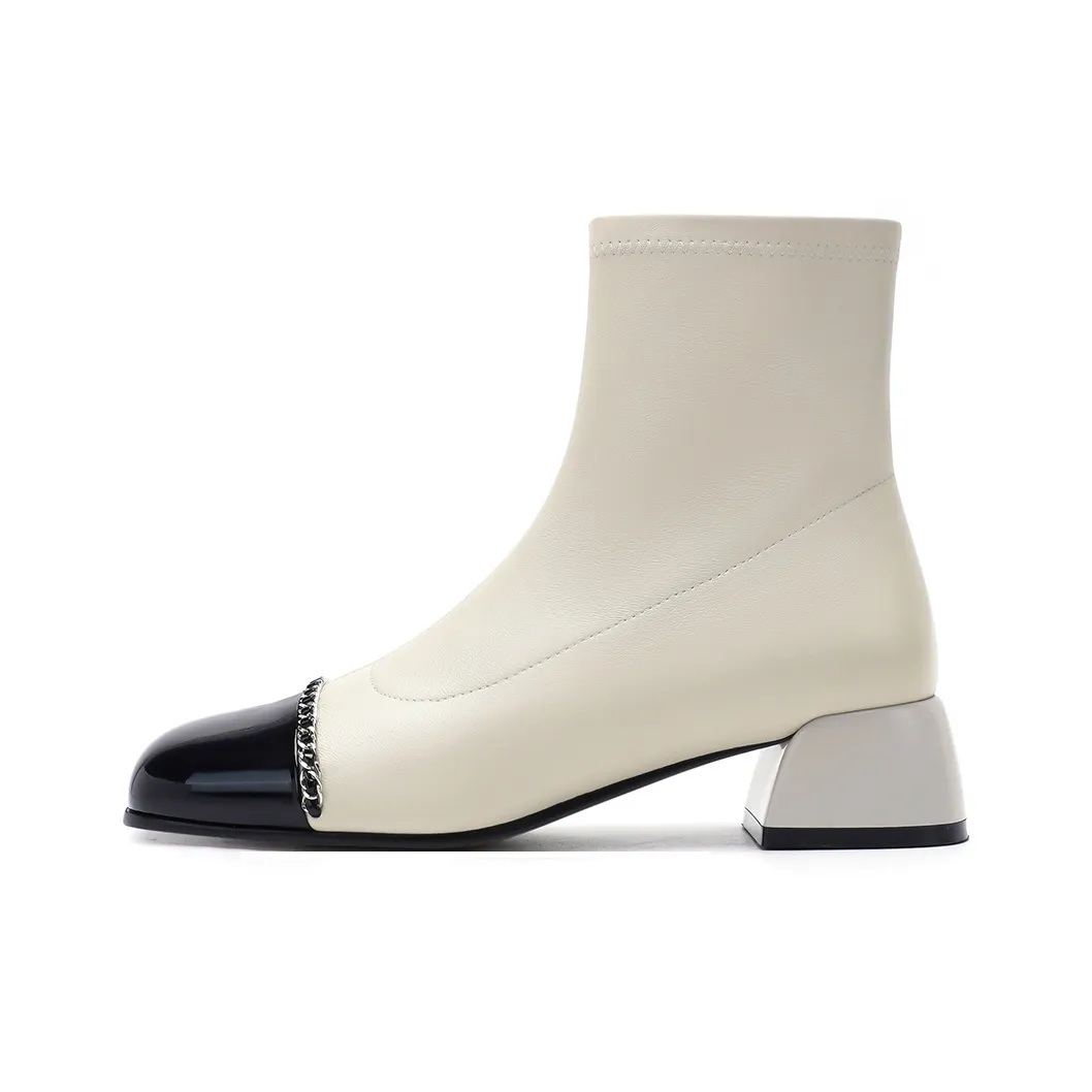 HARSON Ankle Boots Women's Ecru/Black
