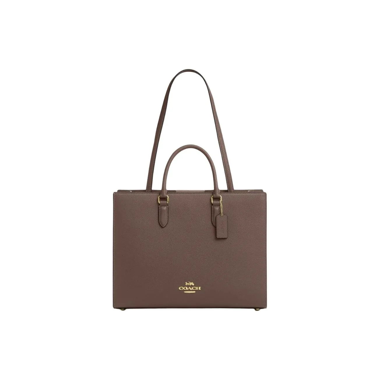 COACH Maggie Cow Leather Tote Bag, Shopping Bag, Handbag Tubas Women's Dark Umber